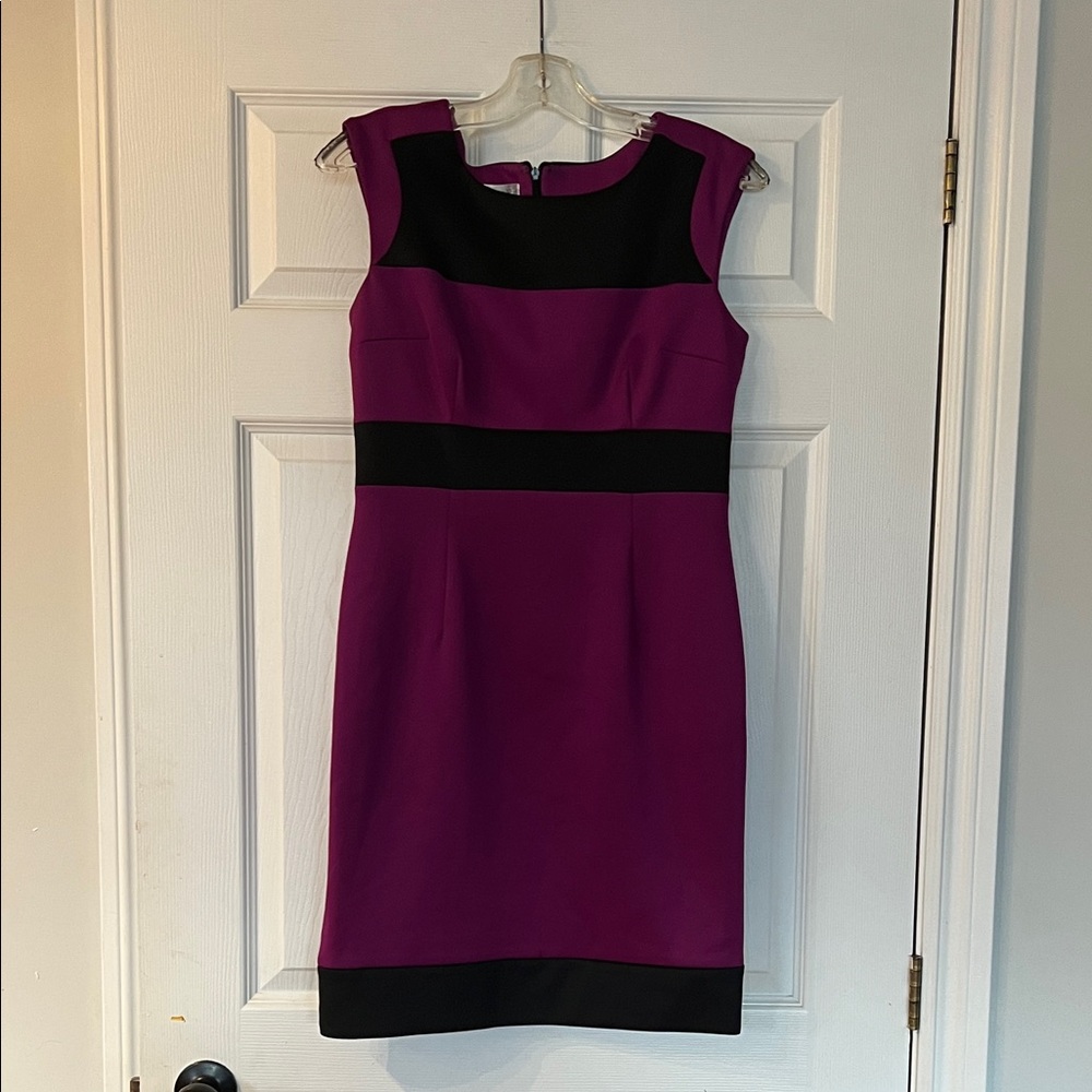 London Times Black and Purple Mini Dress